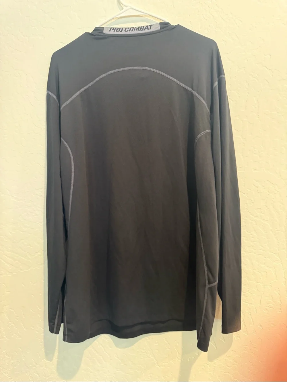 Nike Black Long-Sleeve Performance Shirt with Gray Stitching